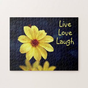 Puzzle Dahlia Jaune Elégante Citation Inspirationnelle Fl