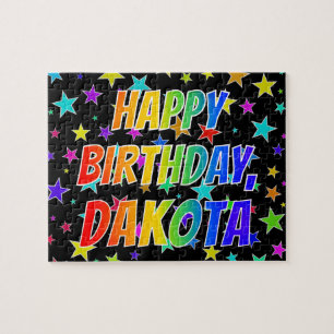 Puzzle "DAKOTA" Prénom, Amusant "HEUREUX ANNIVERSAIRE"