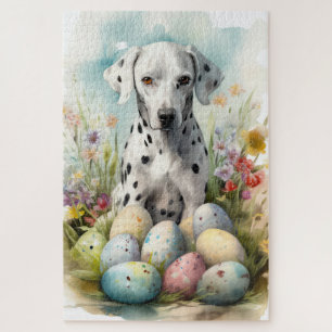 Puzzle Dalmatien avec oeufs de Pâques