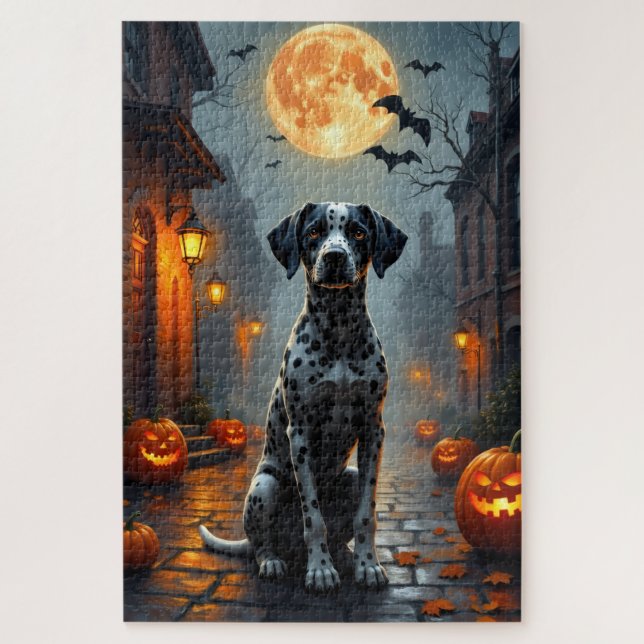 Puzzle Dalmatien Caserne de pompiers hantée Art Halloween (Vertical)