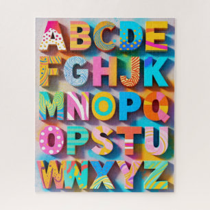 Puzzle d'alphabet coloré avec des lettres manquant