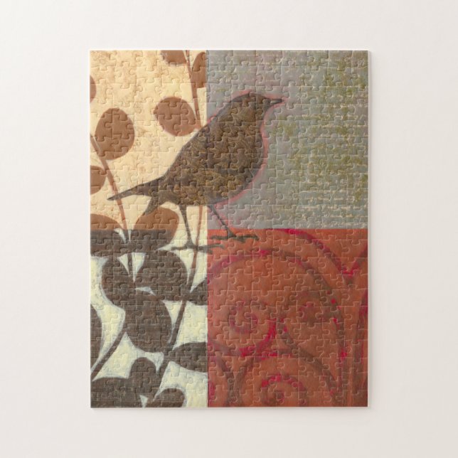 Puzzle Damask Sparrow (Vertical)