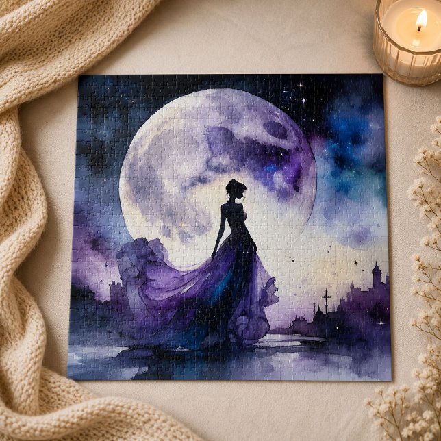 Puzzle Dame au clair de lune en robe violette Fantastique (Créateur téléchargé)