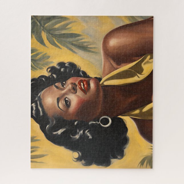 Puzzle Dame au milieu des palmiers (Vertical)