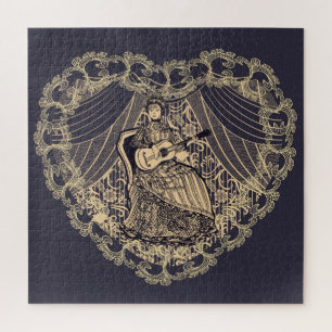 Puzzle Dame avec guitare