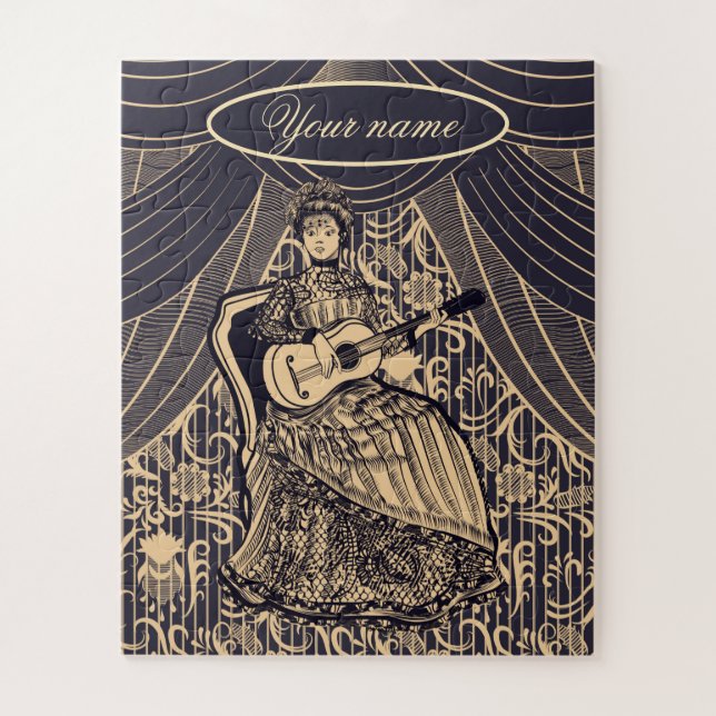 Puzzle Dame avec guitare (Vertical)