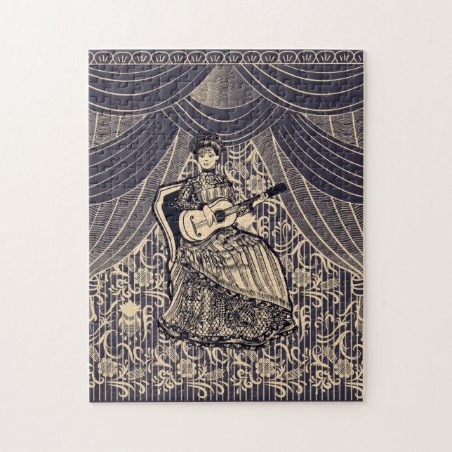 Puzzle Dame avec guitare (Vertical)