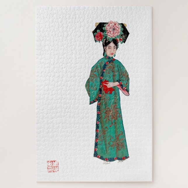 Puzzle Dame en costume mandchou moderne (Vertical)