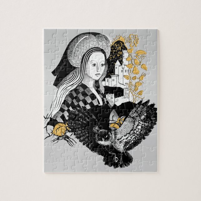 Puzzle Dame et hibou nocturne (Vertical)
