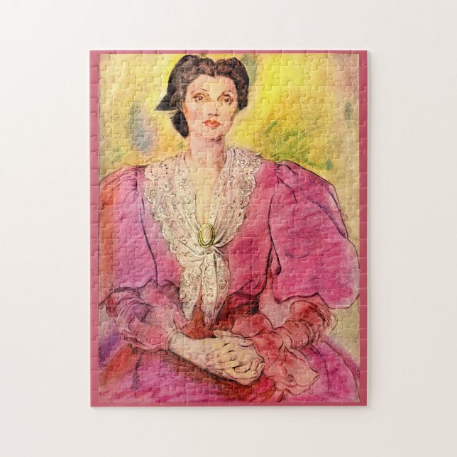 Puzzle dame rose (Vertical)