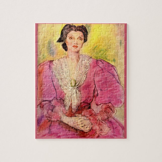 Puzzle dame rose (Vertical)
