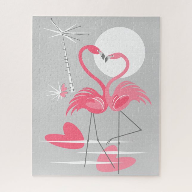 Puzzle d'amour de Flamant rose (Vertical)
