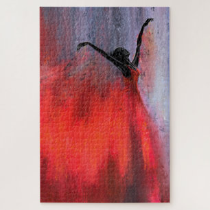 Puzzle Dancing Lady in Red - Abstraite peinture originale
