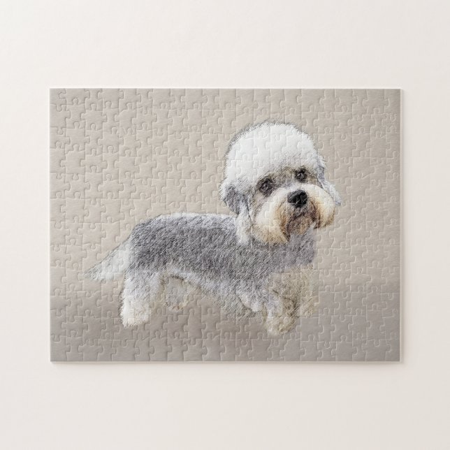 Puzzle Dandie Dinmont Terrier Peinture Chien Art original (Horizontal)