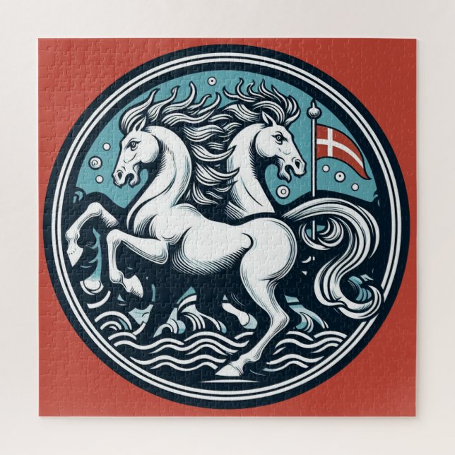 Puzzle "Danemark Magnifique Chevaux Mystiques" 19 (Vertical)