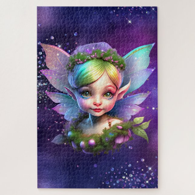 Puzzle d'anniversaire pour enfants fée lutin (Vertical)