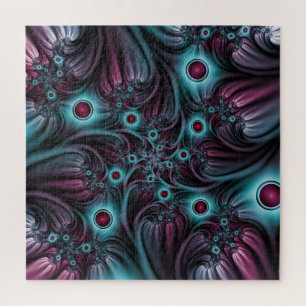 Puzzle Dans la profondeur Bleu rose Abstrait Fractal Art