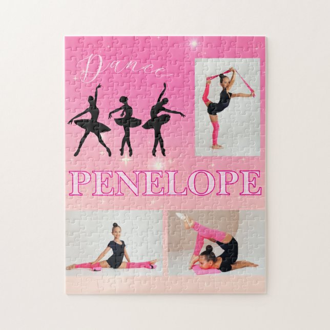 Puzzle Danse Ballet rose Gradient 3 Photo personnalisée (Vertical)