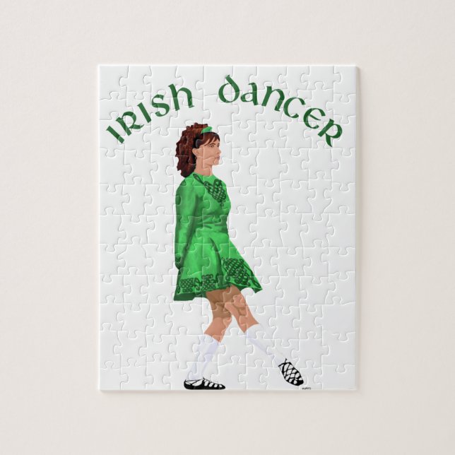 Puzzle Danseur irlandais en chaussures souples en vert (Vertical)