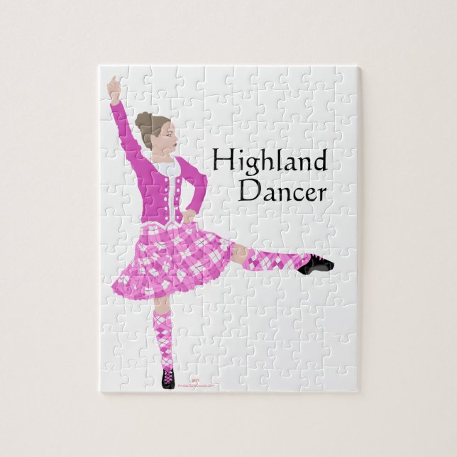 Puzzle Danseuse des Highlands Écossais Rose (Vertical)