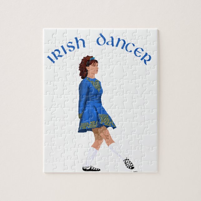 Puzzle Danseuse Irlandaise en Chaussures Souples en Bleu (Vertical)