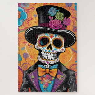 Puzzle Dapper Skull Skeleton : Jour des morts