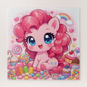 Puzzle d'art Chibi Cheval Rose Kawaii