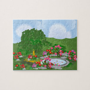 Puzzle d'art de jardin de coin