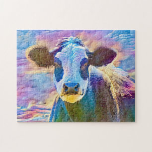 Puzzle d'art de la vache colorée