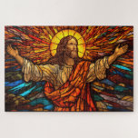 Puzzle d'art en verre de Jésus Christ<br><div class="desc">Puzzle d'art en vitrail de Jésus-Christ</div>