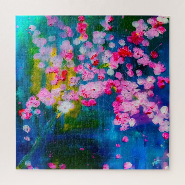 Puzzle d'art fin Fleurs de printemps dans la brume (Vertical)