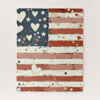 Puzzle d'art folklorique du drapeau américain