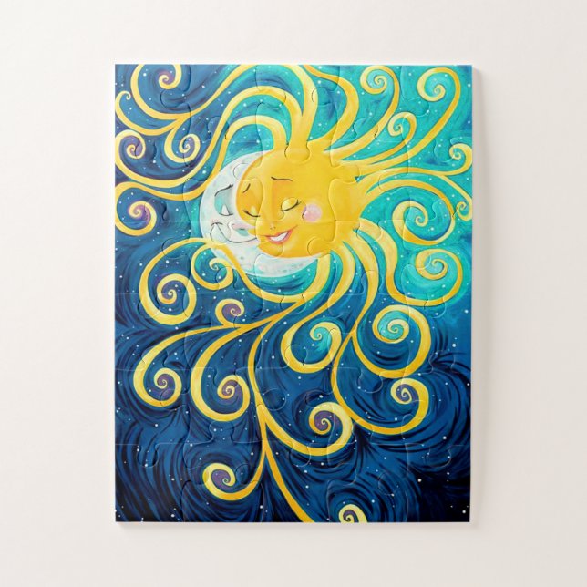 Puzzle d'art Imaginaire Sun et Lune (Vertical)