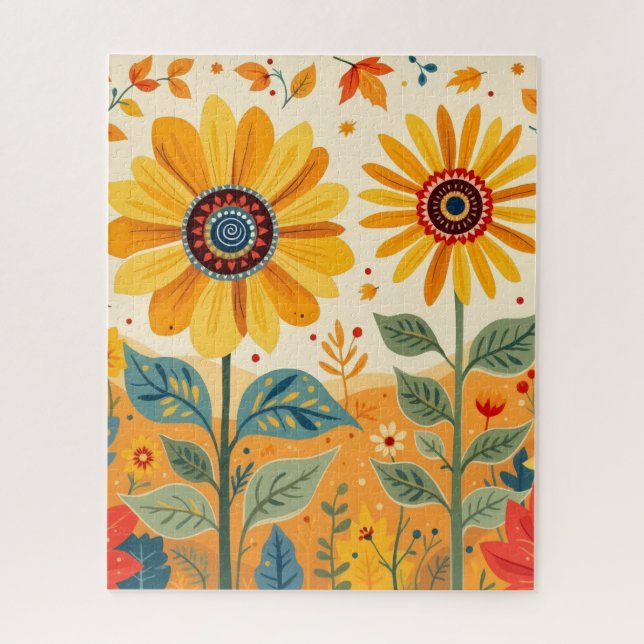 Puzzle d'art populaire Tournesol (Vertical)