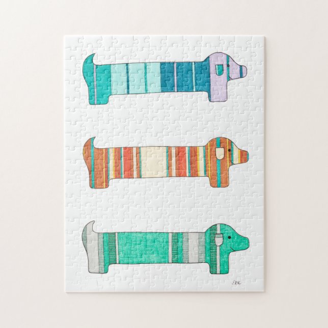 Puzzle d'art unique - 3 Dachshund Color Study (Vertical)