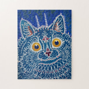 Puzzle d'art vintage du chat bleu