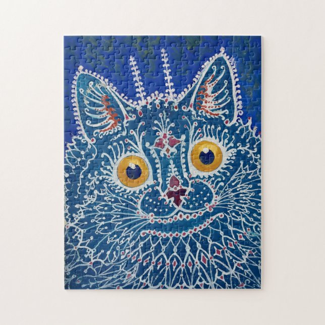 Puzzle d'art vintage du chat bleu (Vertical)