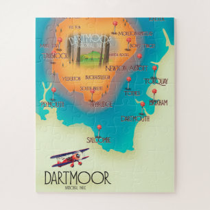 Puzzle Dartmoor National Park Map Travel poster