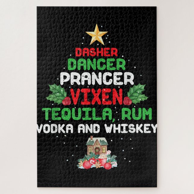 Puzzle Dasher Arbre Danseur Vixen Tequila Whiskey (Vertical)