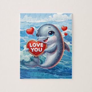Puzzle Dauphin de plage d'amour mignon