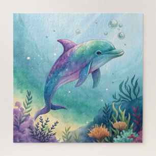 Puzzle Dauphin peint à l'aquarelle