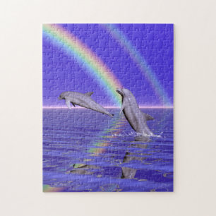 Puzzle Dauphins et arc-en-ciel