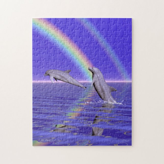 Puzzle Dauphins et arc-en-ciel (Vertical)