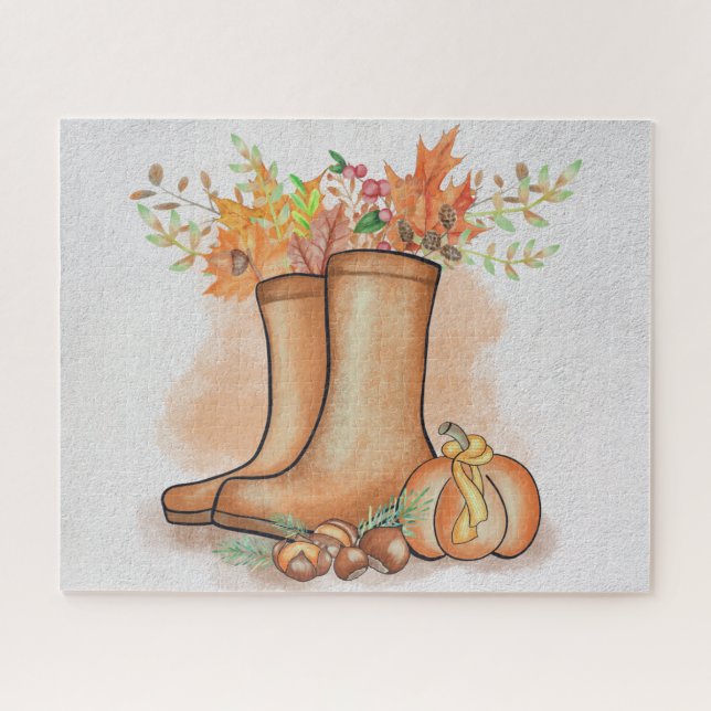 Puzzle D'Automne, Bottes D'Action De Grâce, Diffic (Horizontal)