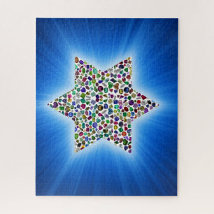 Puzzle David Star made with Gemstones in All Colors