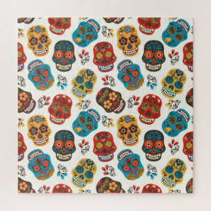 Puzzle Day of Dead, un motif sans soudure.