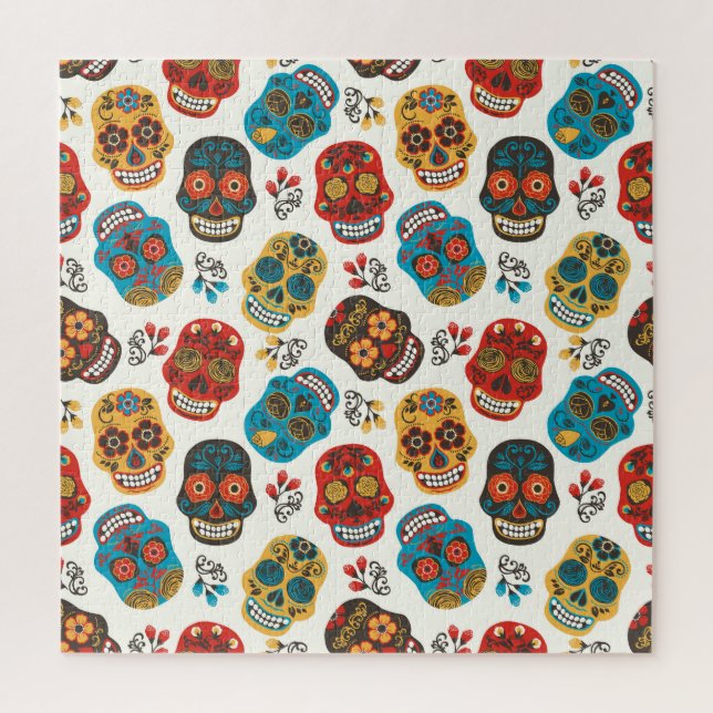 Puzzle Day of Dead, un motif sans soudure. (Vertical)
