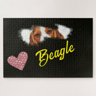 Puzzle de 1000 pièces couleur unie Beagle Eyes