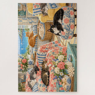 puzzle de 1000 pièces sur les chats d'art