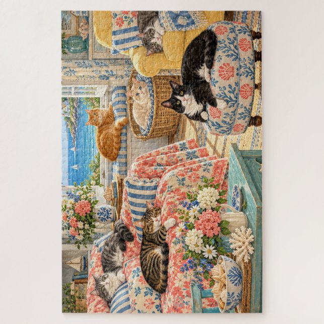 puzzle de 1000 pièces sur les chats d'art (Vertical)